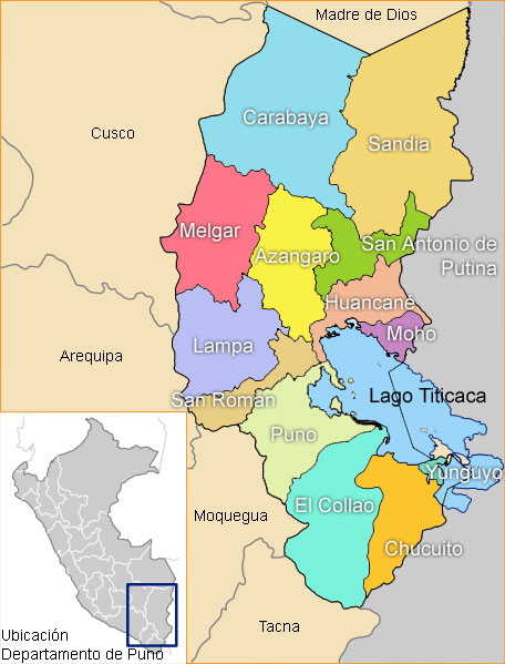 Mapa departamental de Puno